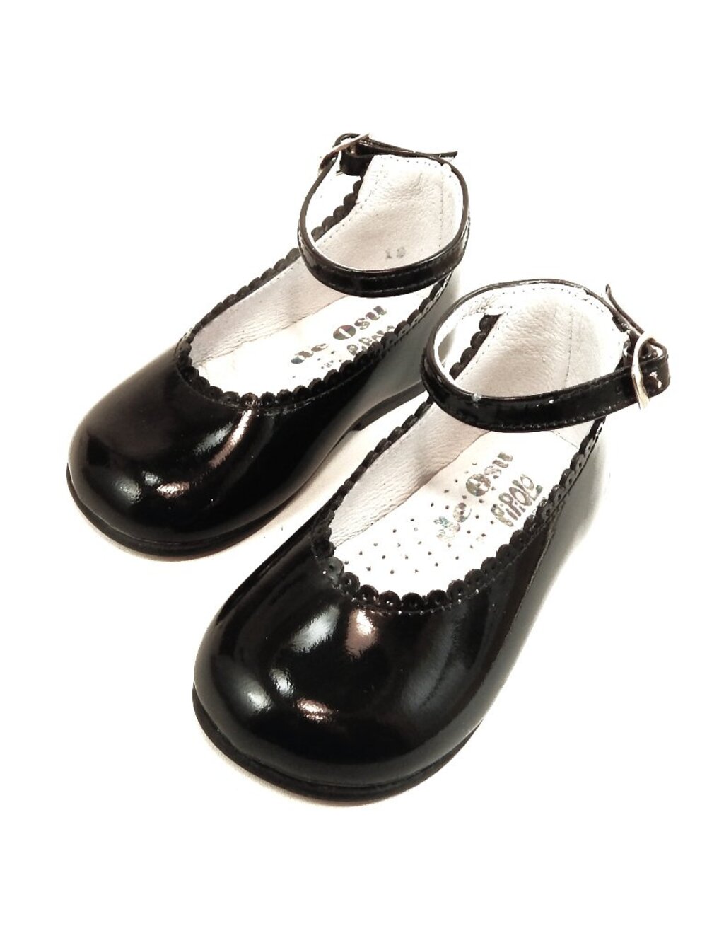 De Osu -Spain - Baby Girl's Black Patent Leather Dress Shoes - European 19-21